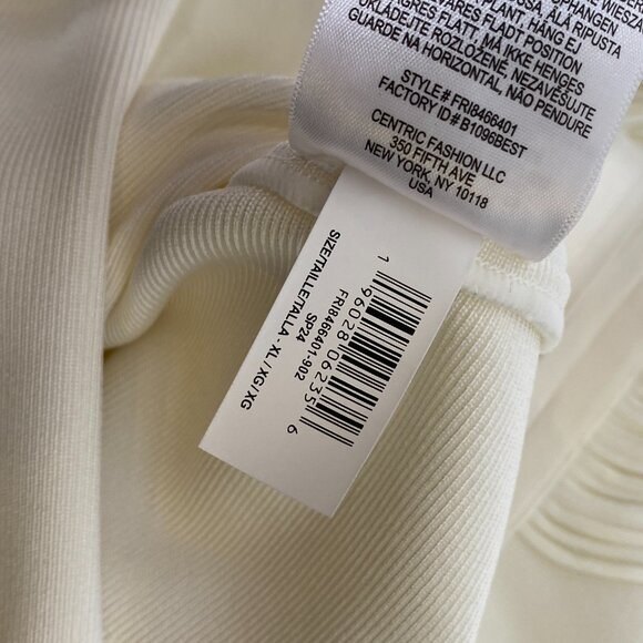 HERVE LEGER White Knit Draped Fringe 'Natalie' Gown - Picture 10 of 11